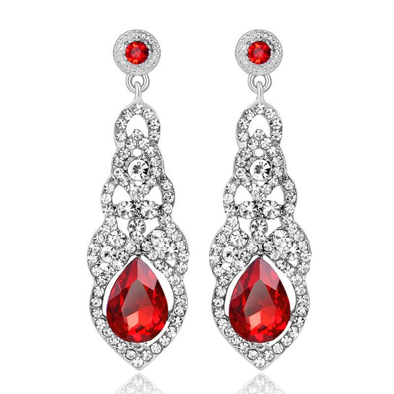 Fashion Long Crystal Bridal Special Occasion Earrings - Shop Alluring