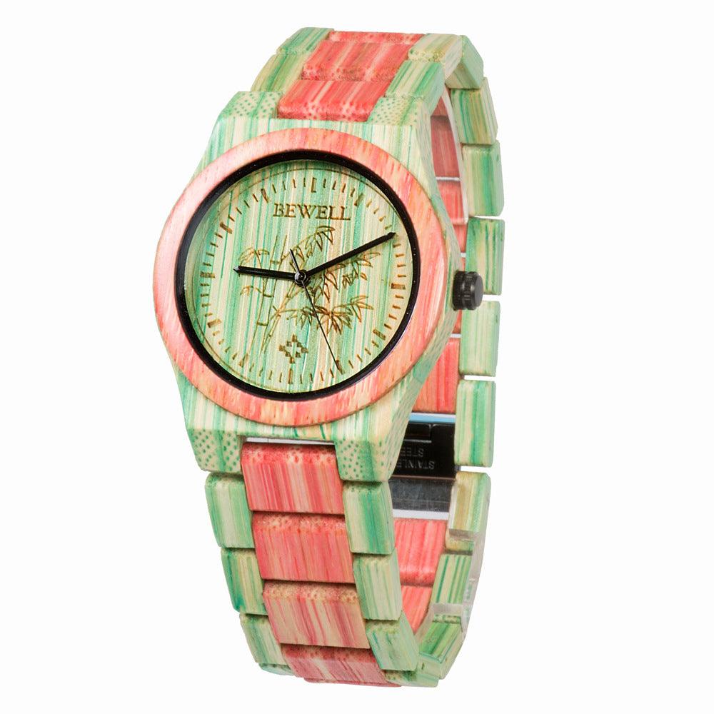 Bamboo wood color dynamic wooden watch - Shop Alluring