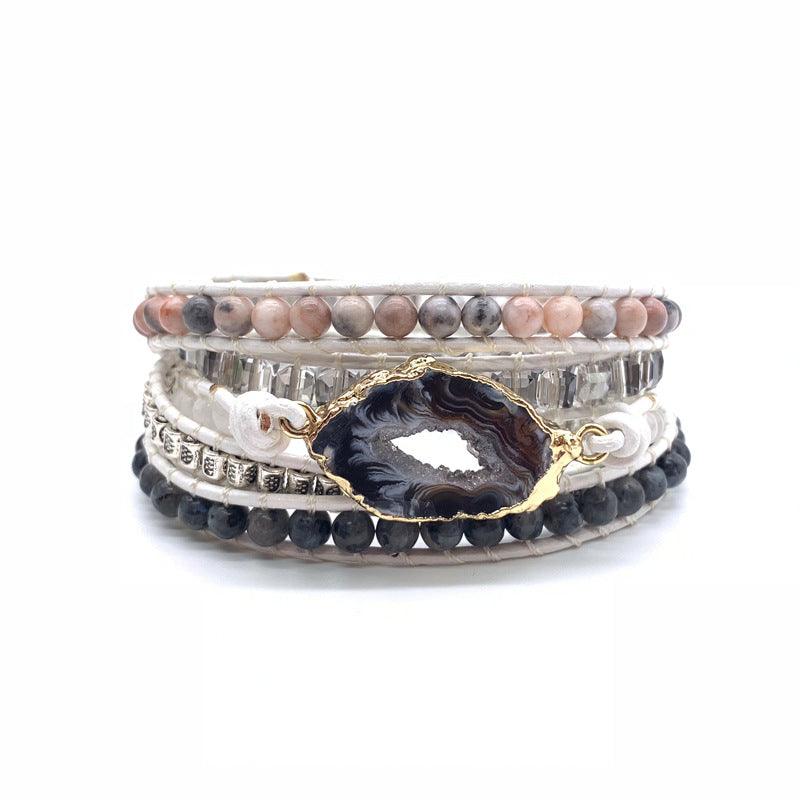 Imperial Jasper hand-woven leather bracelet - Shop Alluring