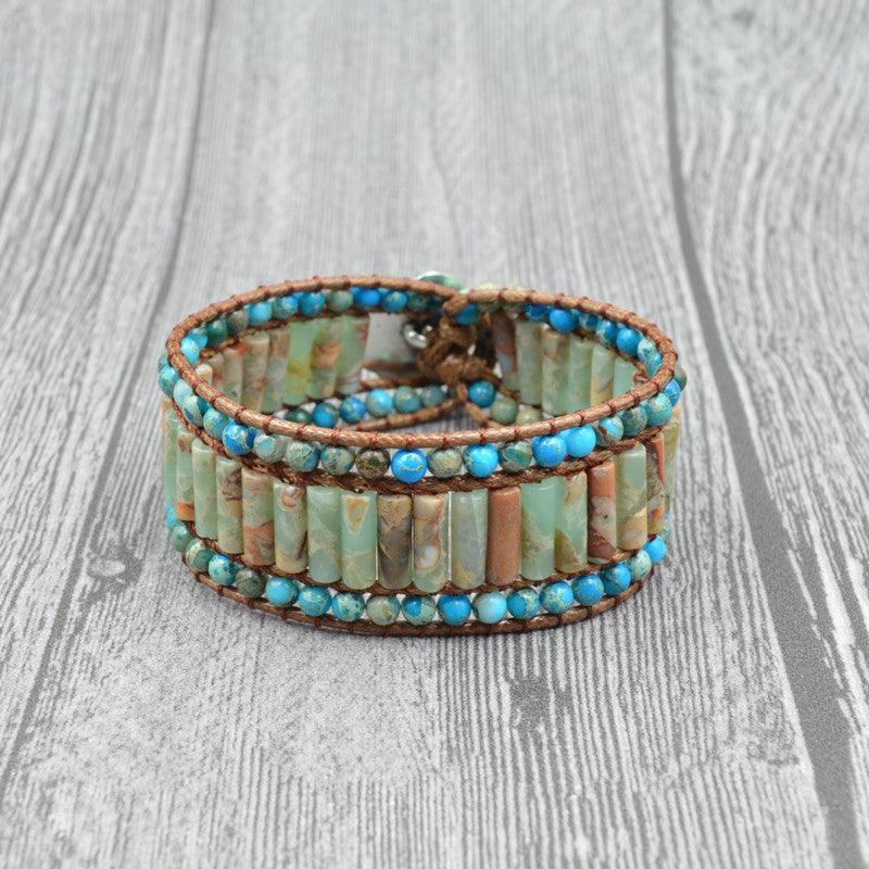 Multilayer Woven Natural Imperial Stone Beaded Bracelet - Shop Alluring