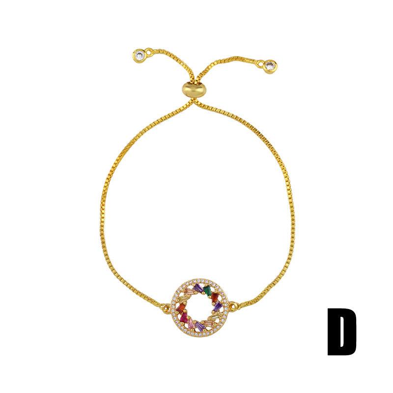 Gold Plated colorful zircon bracelet - Shop Alluring