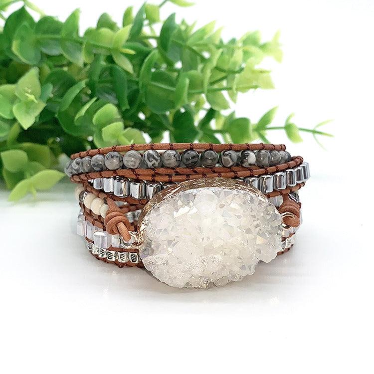 Woven handmade natural stone bracelet - Shop Alluring