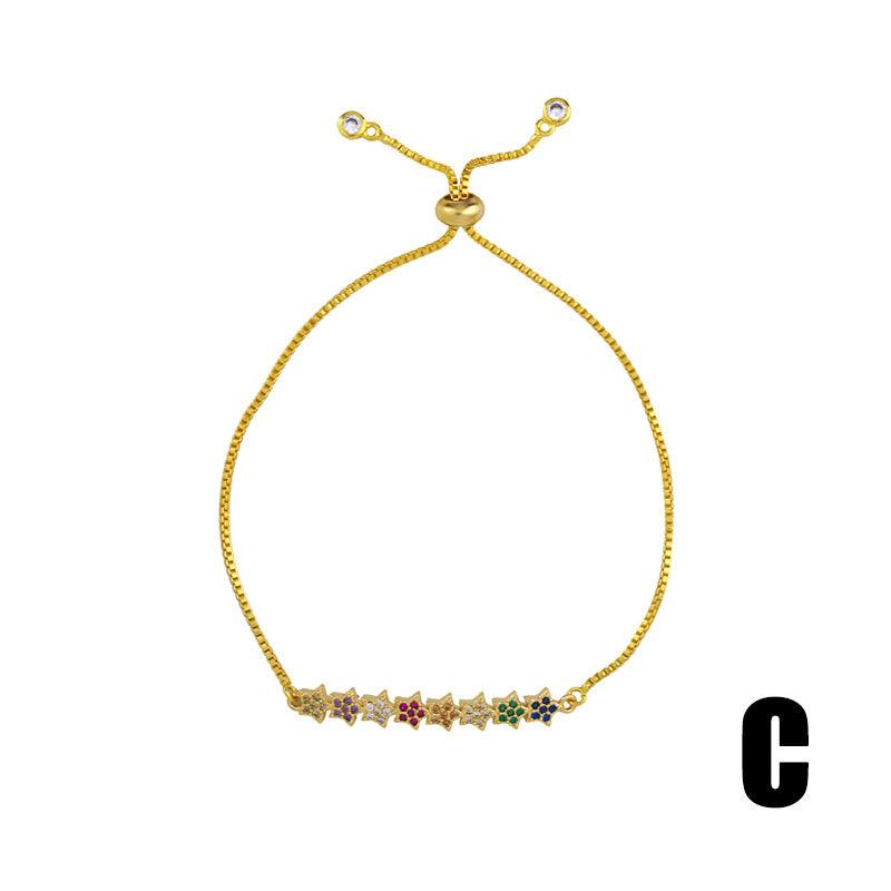 Gold Plated colorful zircon bracelet - Shop Alluring