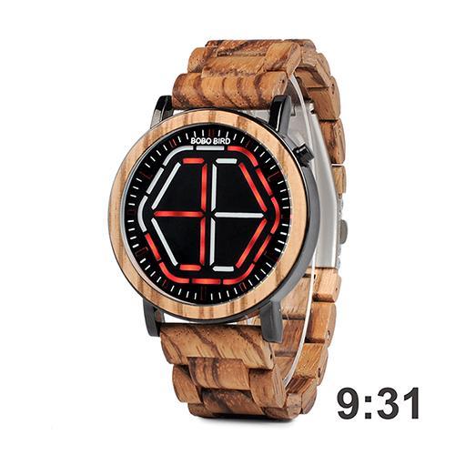 Bamboo LED Display Night Vision Digital Watch - Shop Alluring
