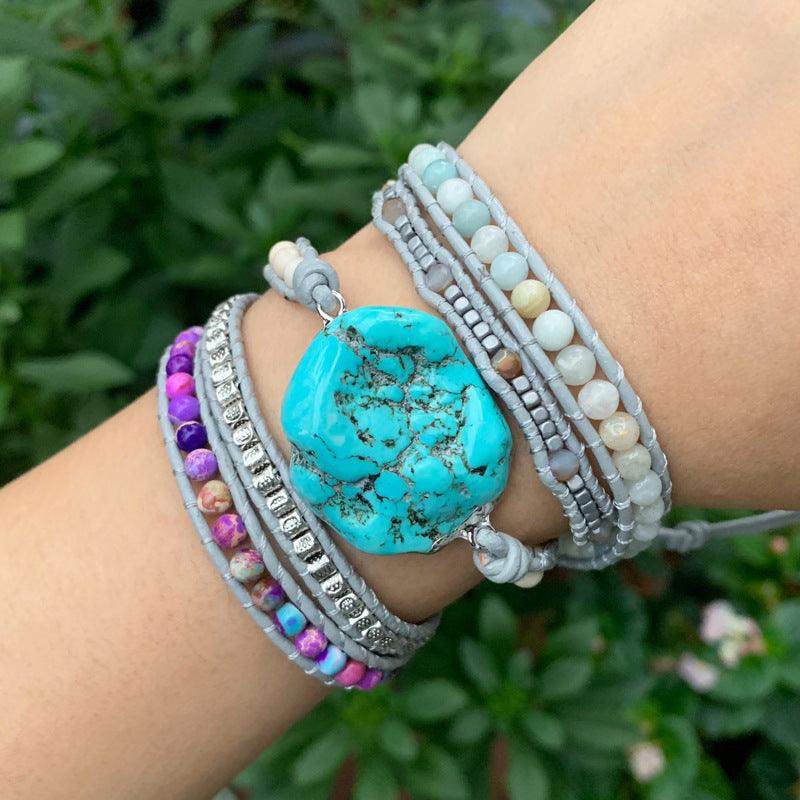 Hand-woven Turquoise Bracelet - Shop Alluring