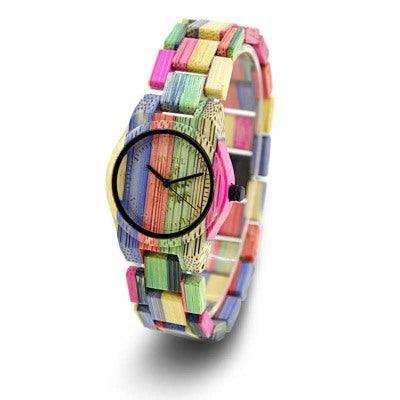Bamboo wood color dynamic wooden watch - Shop Alluring