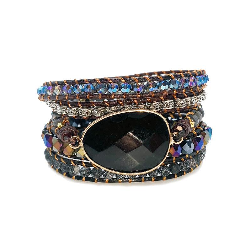 Beaded Blackstone Woven Multi-layer Bracelet - Shop Alluring