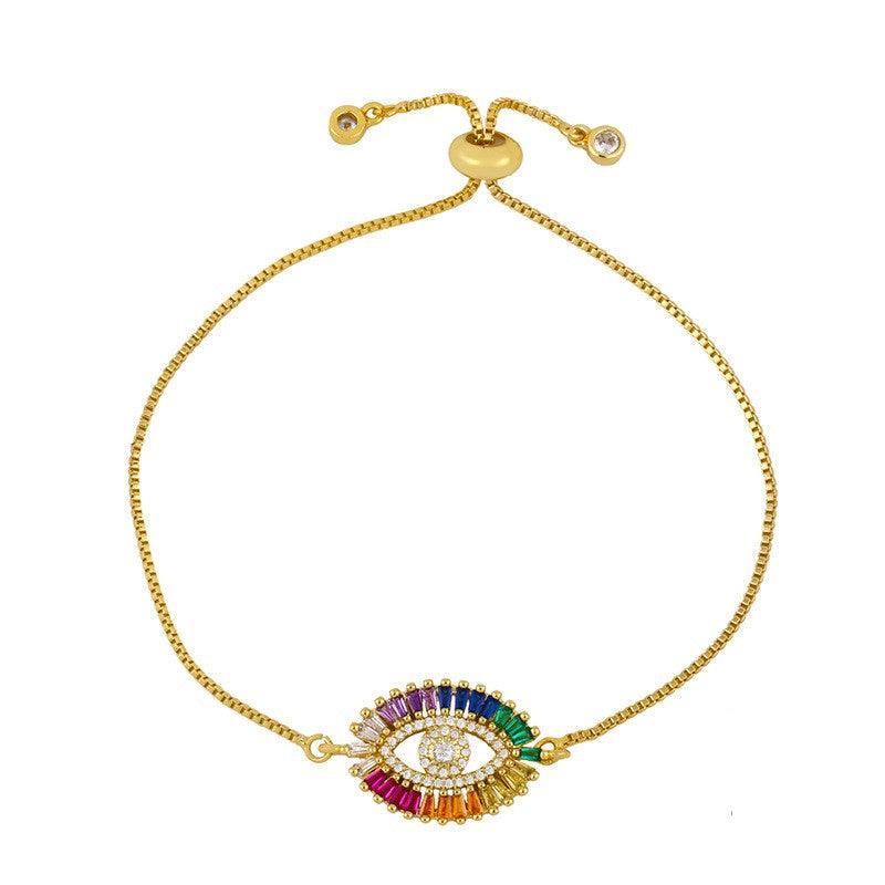 Evil Eye Protection Bracelets with Cubic Zirconia Multi Color - Shop Alluring