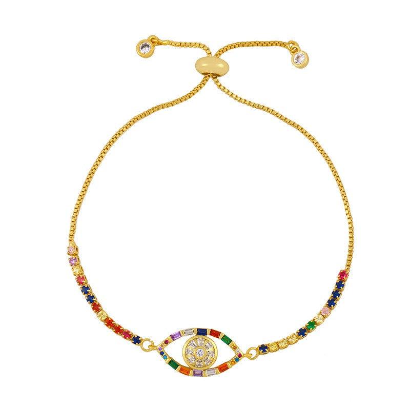 Evil Eye Protection Bracelets with Cubic Zirconia Multi Color - Shop Alluring
