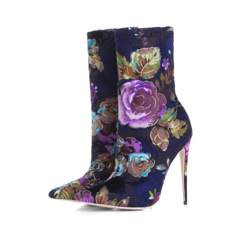 Sexy Stiletto Sock Women Boots Stretch High Heels - Shop Alluring