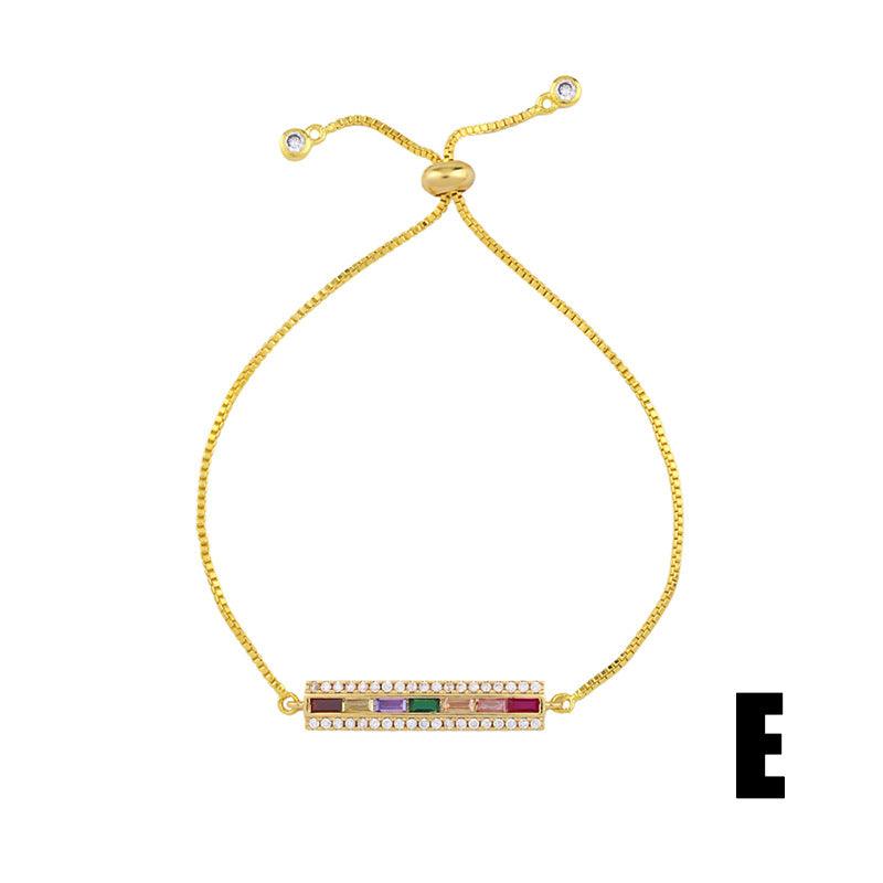 Gold Plated colorful zircon bracelet - Shop Alluring