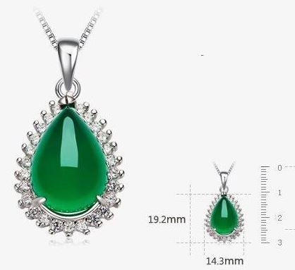 Green Chalcedony Sterling Silver Pendant Necklace - Shop Alluring