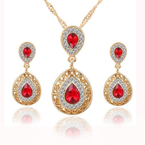 Crystal Set Drop Earrings Drop and Pendant - Shop Alluring