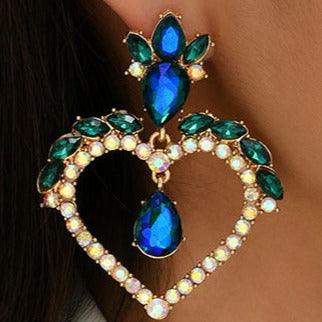 Geometric Statement Large Round Rhinestone Earrings - Shop Alluring