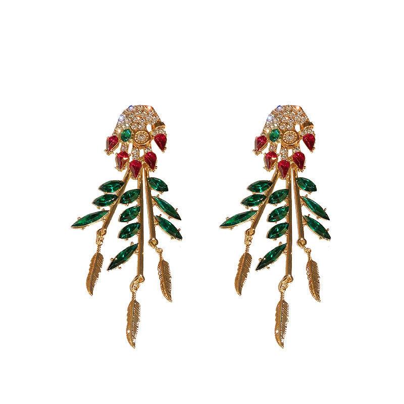 Diamond Drop Feather Look Earrings - Shop Alluring