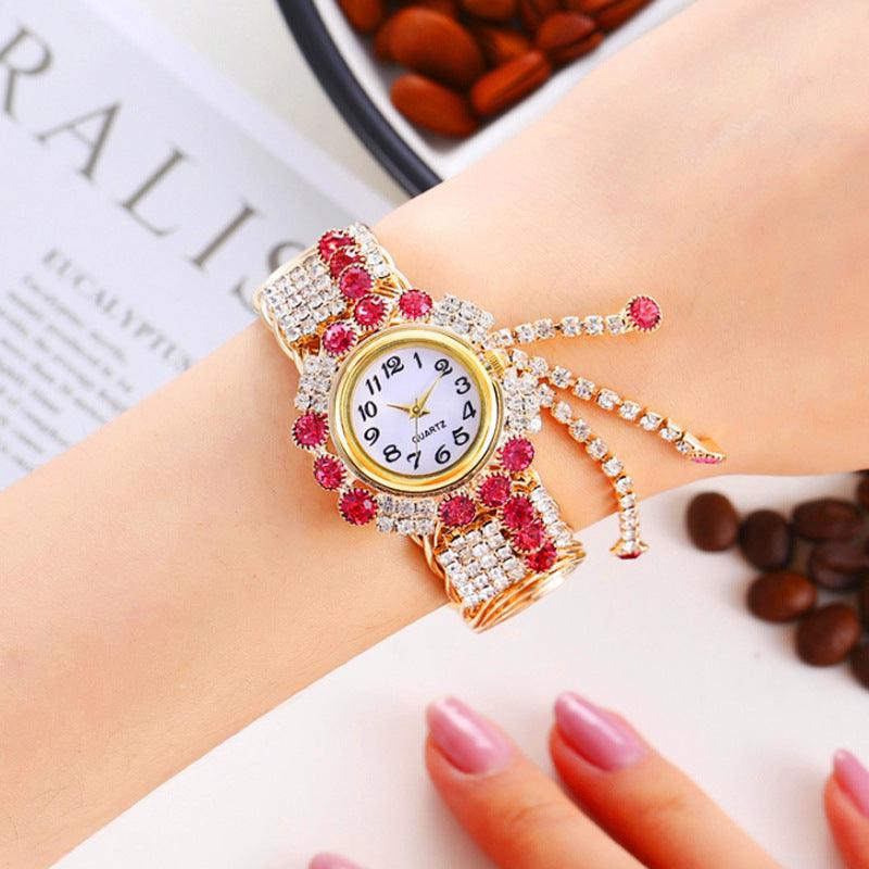 Digital Small Dial Rhinestone Bracelet Watch - Shop Alluring