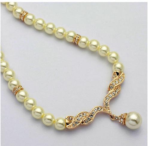 Elegant Angel Wings Fashionable Pearl Necklace and Earrings, Bridal Set - Shop Alluring