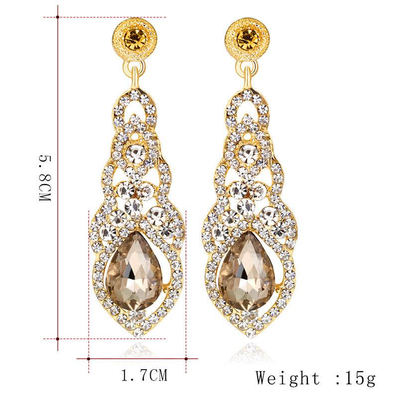 Fashion Long Crystal Bridal Special Occasion Earrings - Shop Alluring