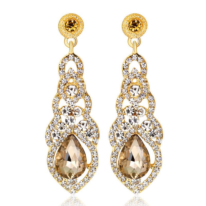 Fashion Long Crystal Bridal Special Occasion Earrings - Shop Alluring