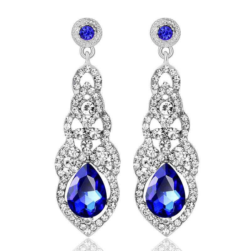 Fashion Long Crystal Bridal Special Occasion Earrings - Shop Alluring