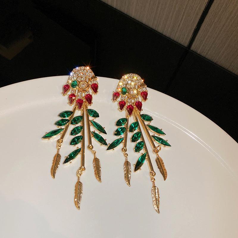 Diamond Drop Feather Look Earrings - Shop Alluring