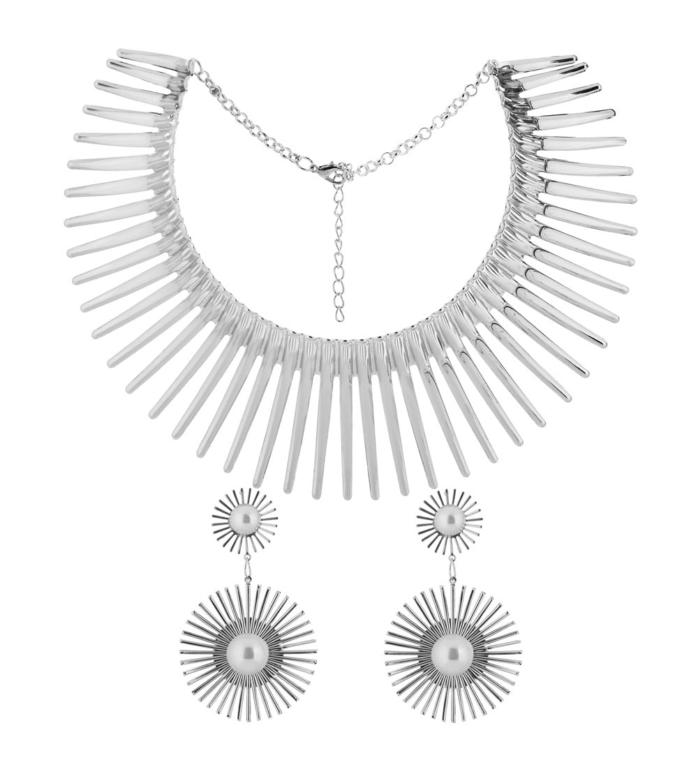 Sun Collar Necklace Earrings Set Flower Earrings Amazon Accessories