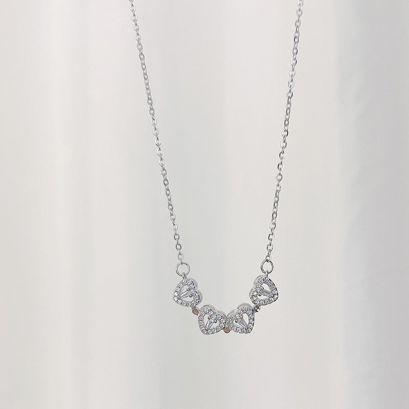 Magnetic Four Leaf Clover Necklace, Folding Heart Necklace - Online Fashion Store -Shop Alluring