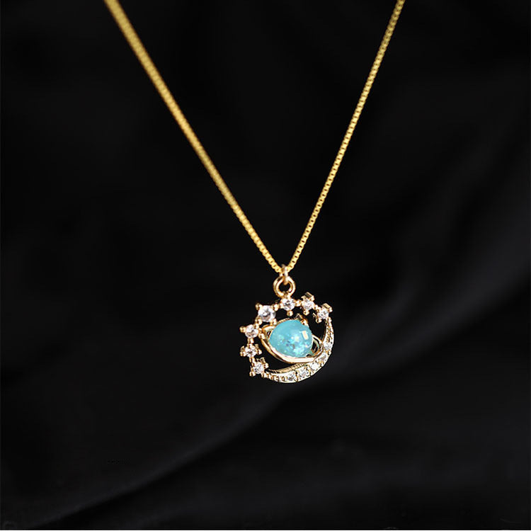 Planet Necklace Opal Look Stone - Online Fashion Store -Shop Alluring