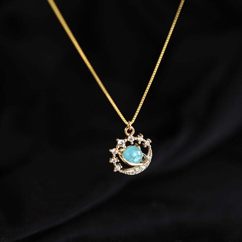Planet Necklace Opal Look Stone - Online Fashion Store -Shop Alluring