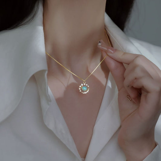 Planet Necklace Opal Look Stone - Online Fashion Store -Shop Alluring