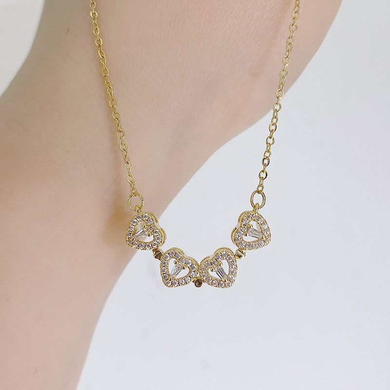 Magnetic Four Leaf Clover Necklace, Folding Heart Necklace - Online Fashion Store -Shop Alluring