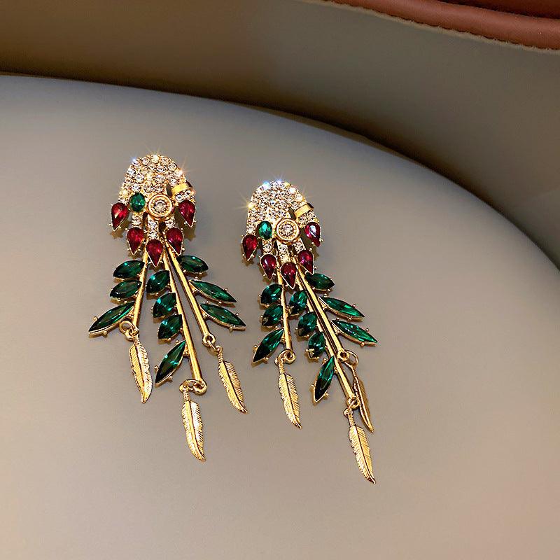 Diamond Drop Feather Look Earrings - Shop Alluring