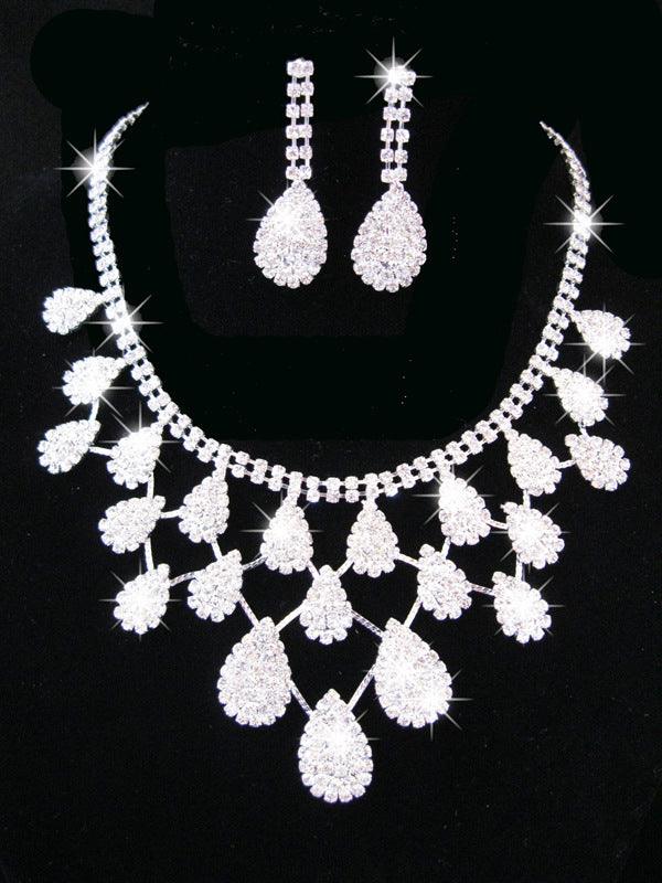 Rhinestone Bridal Necklace Earrings - Shop Alluring