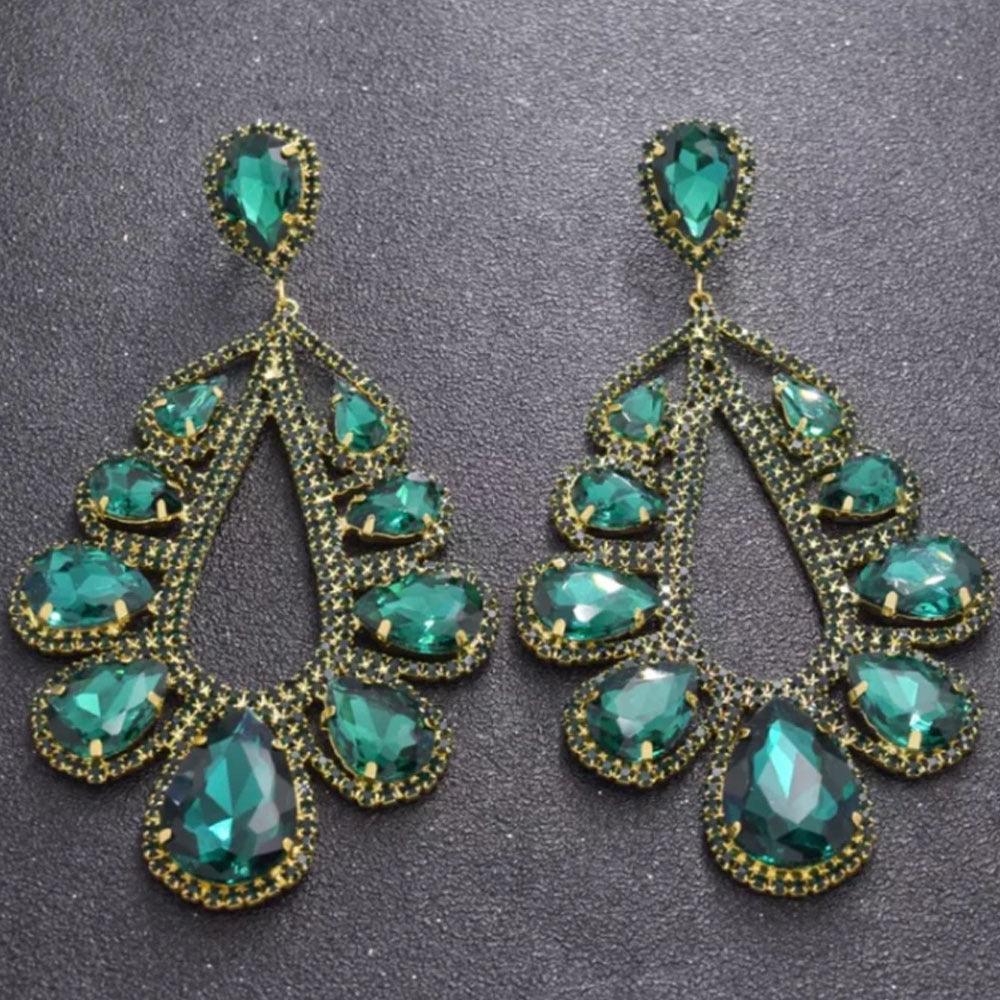 Fashion Rhinestone Long Drop Earrings - Shop Alluring