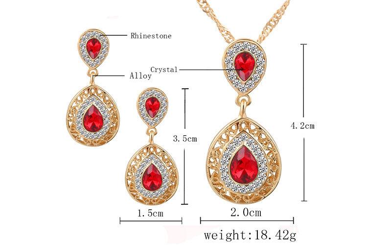 Crystal Set Drop Earrings Drop and Pendant - Shop Alluring