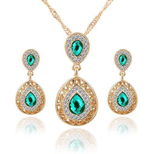 Crystal Set Drop Earrings Drop and Pendant - Shop Alluring