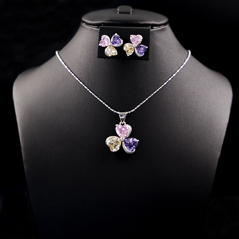 Clover Zircon Jewellery Set Women