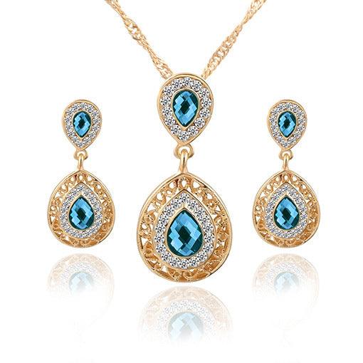 Crystal Set Drop Earrings Drop and Pendant - Shop Alluring