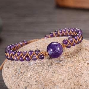 Natural Stone Double Woven Bracelet