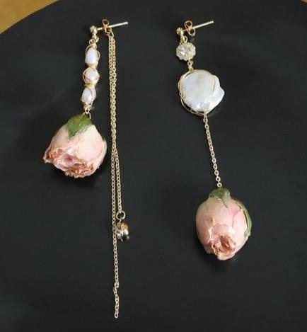 Natural Fresh Water Baroque Pearl Dangle Earrings-Earrings-Shop Alluring