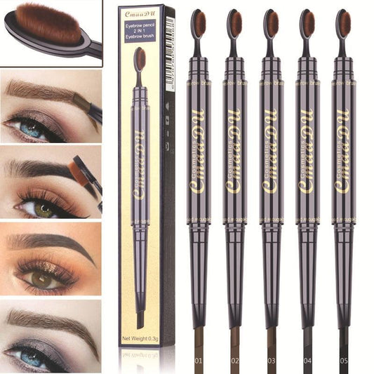 Double Eyebrow Pen with Brush Head Eyebrow Pencil Waterproof Long Lasting - Online Fashion Store -Shop Alluring