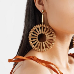 Bamboo hollow earrings earrings
