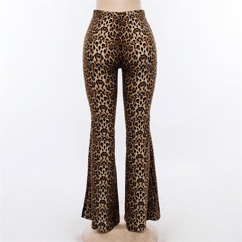 Leopard Print Flare Pants - Online Fashion Store -Shop Alluring