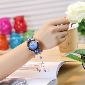 Beaded bracelet watch gradient color simple ladies watch
