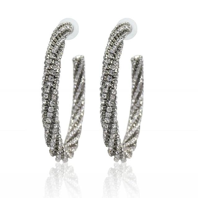 Luxury Fashion Circle Crystal Big Earring Rhinestone Hoop Earrings-Earrings-Shop Alluring