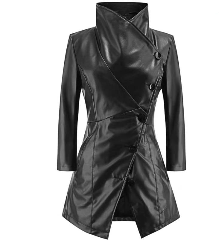 Vegan leather Autumn Lapel leather Jacket - Online Fashion Store -Shop Alluring
