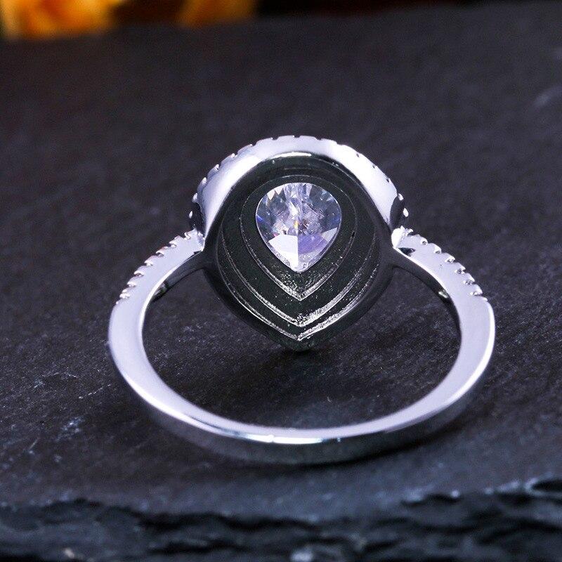Pear-shaped Water Drop Cubic Zircon Ring-Rings-Shop Alluring