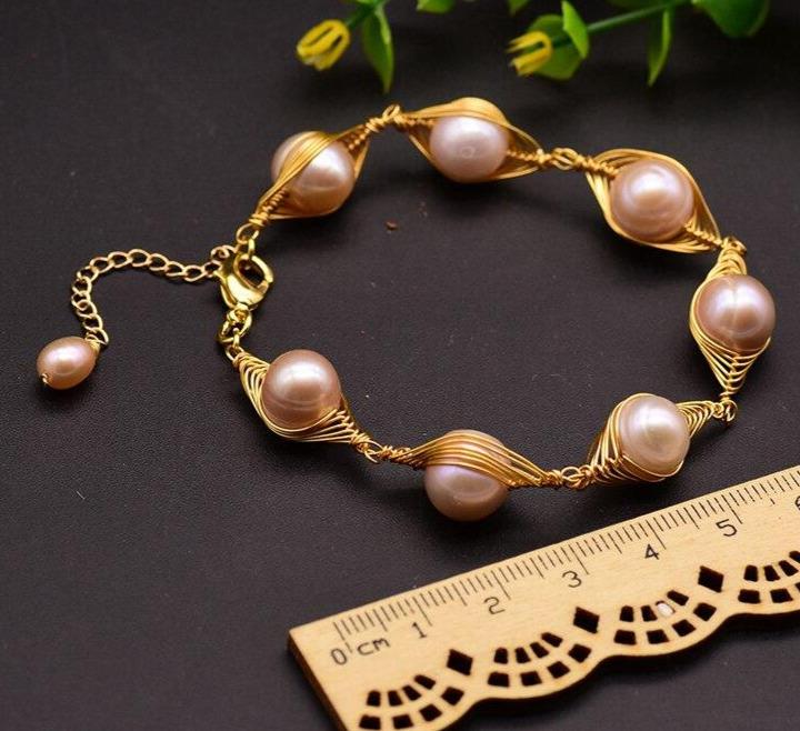 Handmade Natural Fresh Water Pink Pearl Adjustable Bracelet-Bracelets-Shop Alluring