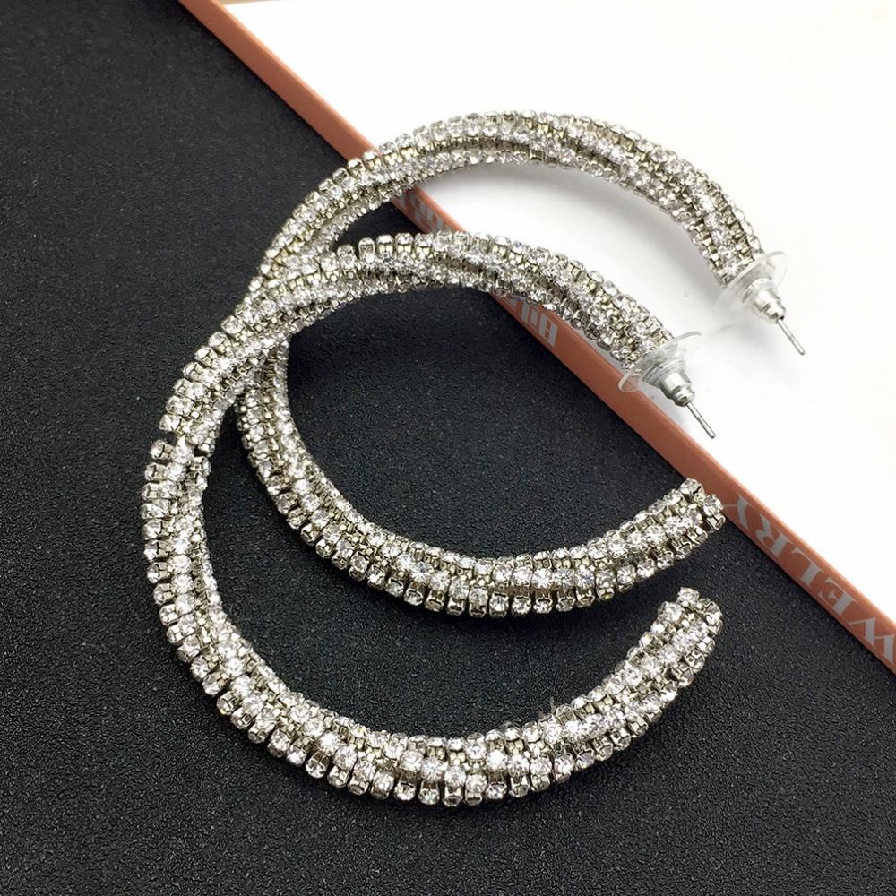 Luxury Fashion Circle Crystal Big Earring Rhinestone Hoop Earrings-Earrings-Shop Alluring