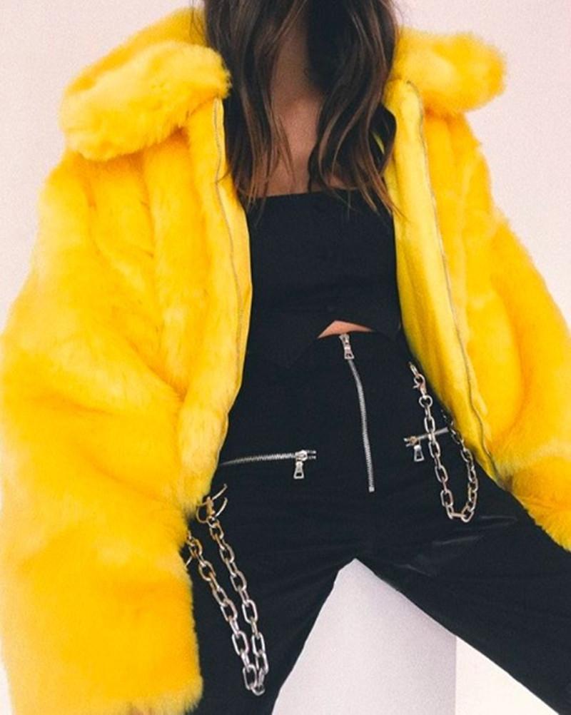 Gia Faux Fur Coats Thick Hip Hop-Jackets-Shop Alluring